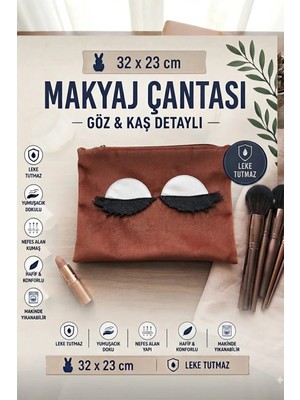 Nisahometeks Makyaj Çantası ( Kadife Kumaş 32 x 23 cm )