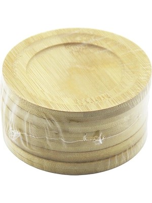 Renas Store Yuvarlak= Çap: 9.7cm 6pcs Bambu - Ahşap Çay Tabak BX40