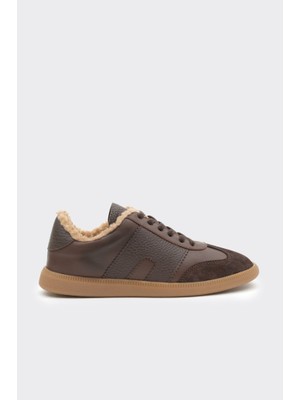 Hakiki Deri Comfort Taban Kürklü Kadın Sneaker