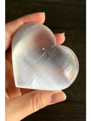 St. Morritz Kalp Kesim Beyaz Selenit Masaj Terapi Taşı