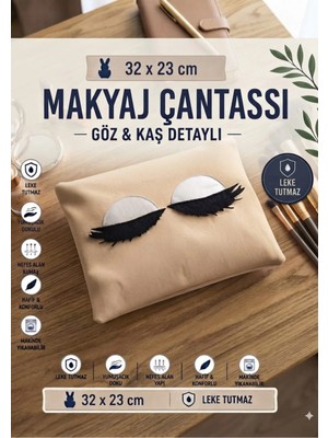 Nisahometeks Makyaj Çantası ( Kadife Kumaş 32 x 23 cm )