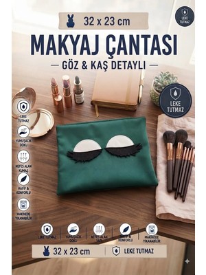Nisahometeks Makyaj Çantası ( Kadife Kumaş 32 x 23 cm )