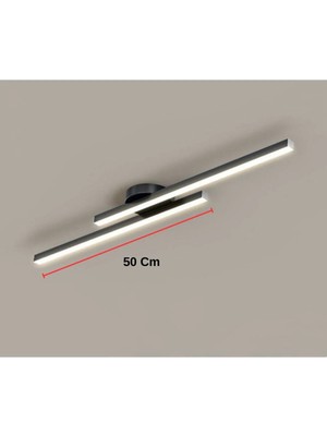 St. Morritz Samsung Ledli Modern Tavan Koridor Aydınlatması Çubuk 2X50CM Siyahkasa Günışığı Lineer Avize Armatür