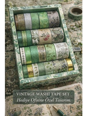 Hediye Ofisi 24’lü Vintage Washi Bant Seti | Bullet Journal & Scrapbook