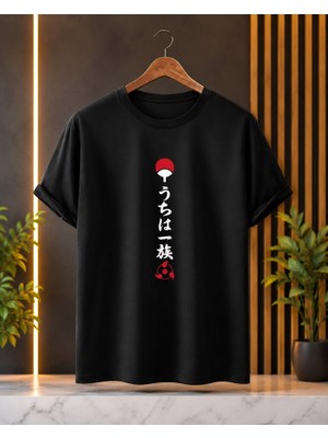 BarsDepo Uchiha Clan Tişört, Premıum Kalite Unisex Çocuk / Yetişkin