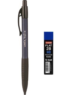 Umix Sınav / Eskiz Versatil Kalem 1.8 x 0.9 mm Mavi + Mikro Kalem Ucu 2b 1.8 mm
