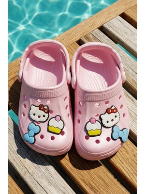 Remsa Kız Çocuk Üst Çıkartma Detay Sandalet Terlik 01 Toz Pembe