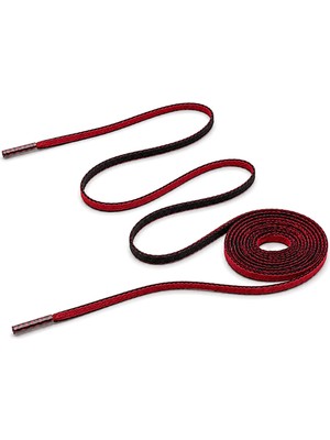 Hapshoe 80 cm Kırmızı Siyah 5 mm Yassı Mumlu Ayakkabı Bağcığı
