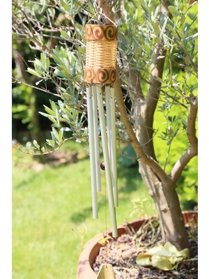 St. Morritz Bambu ve Hasırlı Rüzgar Çanı (72 Cm)