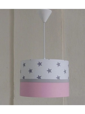 St. Morritz Pembe Yıldızlı (Cd - 6845) Çocuk Odası Genç ve Bebek Odası Erkek Kız Avize Aydınlatma Sarkıt Abajur