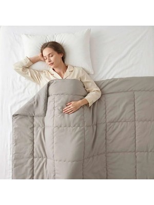 Penelope Dual Cooling Yorgan - 200X220 cm / Gri Çizgili