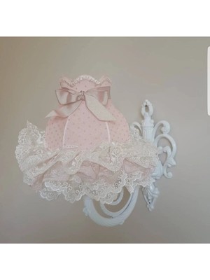 St. Morritz Patentli Aplik Elde Yıkanabilir Başlık Puantiyeli Pembe Pudra Fiyonk Bebek Çocuk Genç