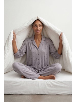 Hays Kadın Viskoz Uzun Kollu Gömlek Pijama Takımı