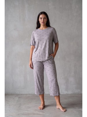 Hays Kadın Plus Size Viskoz Kısa Kollu Pijama Takımı