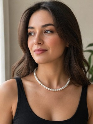 Yağmur Kadın Inci Kolye Choker ve Ayarlanabilir Gerdanlık Düğün Nikah Balayı Gelinlik Aksesuar Takı Sevgililer Günü Anneler Günü Yılbaşı Yeni Yıl Doğumgünü Hediye Inci Kolye