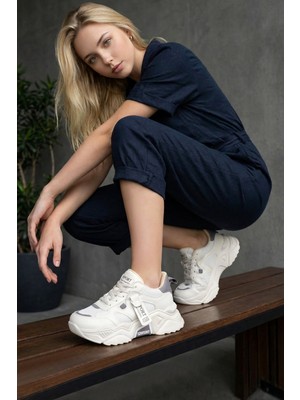 Dark Seer Kadın Bej Mor Sneaker Spor Ayakkabı 2026 - DS.PMD239K2051