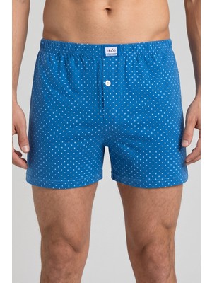 Obje Erkek Mavi Yıldız Desen  Süprem Dar Kesim Boxer