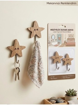 St. Morritz Dekoratif Ahşap Duvar Askı Seti – 2’li Paket
