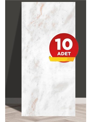 BienHome 10 Adet, 30X60 cm Beyaz Bej Bulut Kahve Mermer Desenl Kendinden Yapışkanlı Mutfak Banyo Pvc PANEL-M1028