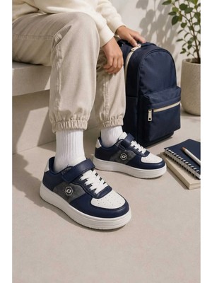 Slipcat Unisex Çocuk Cırt Cırtlı, Konforlu, Hafif, Şık, Modern Tasarım, Günlük Sneaker Spor Ayakkabı