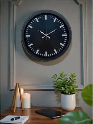 Vivense Black Baseline Metal Duvar Saati 40 cm