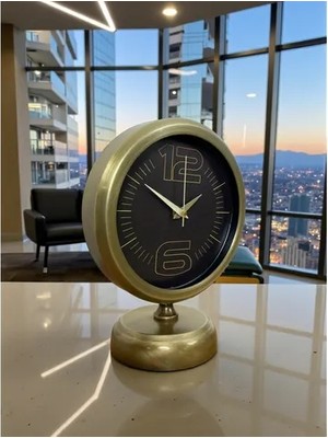 Vivense Retro Modern Tasarım Metal Masa Saati 25X20 cm