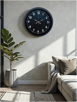 Vivense Pure Dark Black Metal Duvar Saati 40 cm