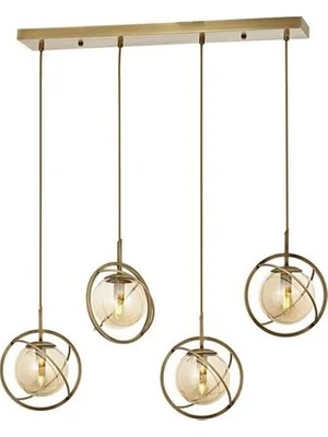 Vivense Avonnı Av 60291 4ey Eskitme Kaplama Modern Avize E14 Metal Cam 80X22 cm