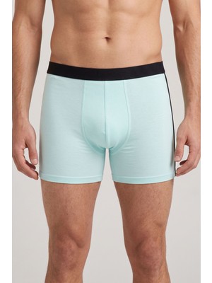 Obje Erkek Turkuaz Likra Cotton Boxer