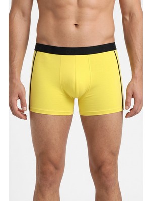 Obje Erkek Sarı Likra Cotton Boxer