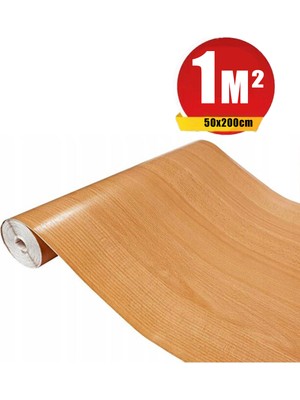BienHome Bien Exclusive (50CM x 2mt), 1 M² cm Kayın Ahşap Desen Yapışkanlı Folyo Renler Yapışkanlı Folyo Kaplama Pvc F10