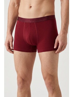 Obje Erkek Bordo Penye Modal Kısa Boxer