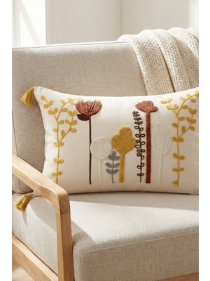 3 Buldan Natura Kaktüs Nakışlı Dekoratif Kırlent Kılıfı 45×45 cm