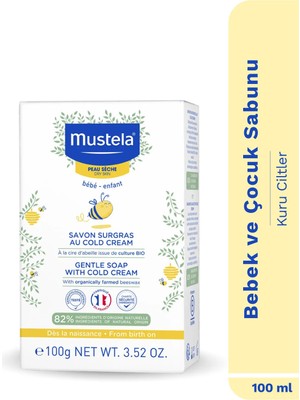 Mustela Cold Cream İçeren Besleyici Sabun El Vücut Bebek Çocuk 100gr