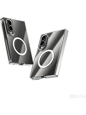 Vendas Galaxy Z Fold 8 Uyumlu Kamera Korumalı M-Safe Şarj Özellikli Şeffaf Zore London Sert Pc Kapak