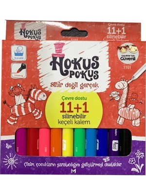 Mikasso 5101 Hokus Pokus 11+1 Renk Keçeli Kalem Çok Renkli
