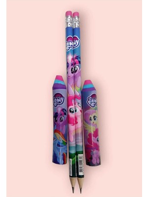 Mikasso Pony 2 Li Kurşun Kalem ve 2 Li Dev Boy Silgi Seti Pembe