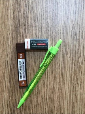 Mikasso Tri Click 0.5mm Uçlu Kalem-Silgi-Uç Seti Yeşil Yeşil