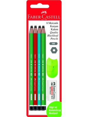 Mikasso Faber-Castell Blisterli Mercanlı Kurşun Kalem Seti 8'lifsc Çok Renkli