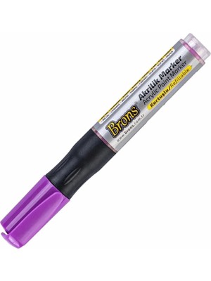 Mikasso BR-4019 Akrilik Marker Kalem Yuvarlak Uç Pembe Çok Renkli