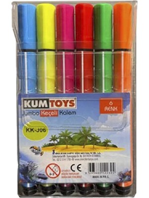Mikasso 6 Lı Keçeli Kalem (Kum Toys) Sarı