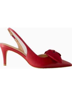 Anthropologie By Anthropologie Kadın Saten Fiyonk Detaylı Slingback Topuklu Ayakkabı