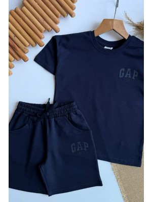 C&O Design Erkek Çocuk Logo Baskılı Tişört Şort Takım Lacivert