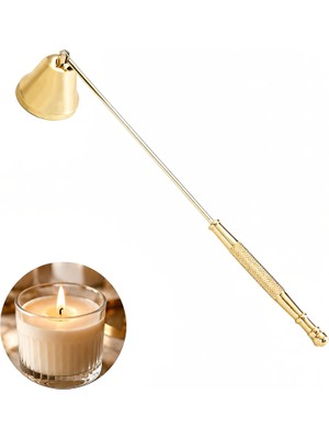 Chavin Paslanmaz Çelik Gold 24 cm Dekoratif Çan Dizayn Saplı Mum Söndürücü CIN818SR