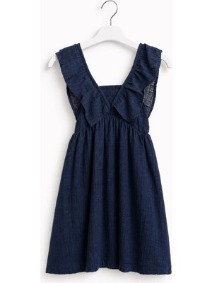 Noble Kids Kız Çocuk Askılı Elbise Lacivert