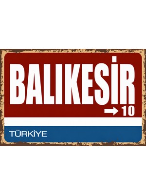Lucena Balıkesir 10 Metal Duvar Tabelası Retro Vintage Dekoratif Şehir Plakası