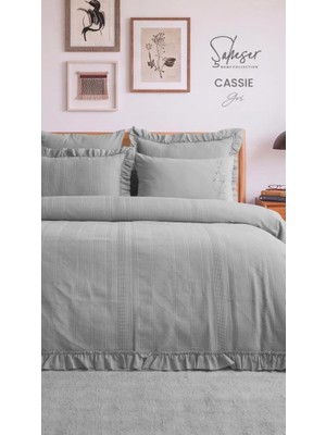 Gees Global Şaheser Home Collection Yatak Örtüsü Çift Kişilik Cassie Gri