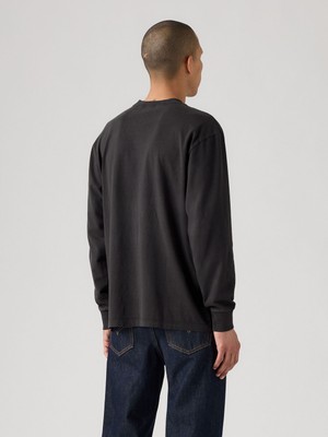 Levi's Ls Authentıc Mıneral Black Garment D Erkek Siyah Bisiklet Yaka Sweatshirt A6887-0032