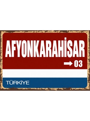 Lucena Afyonkarahisar 03 Metal Duvar Tabelası Retro Vintage Dekoratif Şehir Plakası