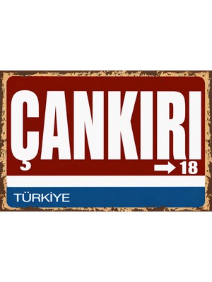 Lucena Çankırı 18 Metal Duvar Tabelası Retro Vintage Dekoratif Şehir Plakası